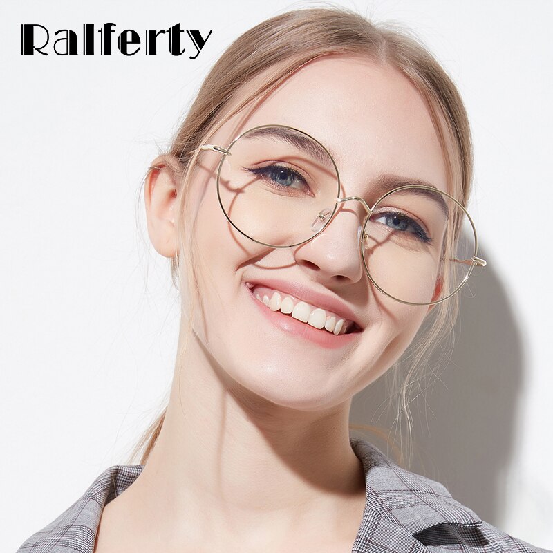 Ralferty Oversized Round Eyeglasses Frame Decorated Circle Eyewear Eye Glasses Frames For Women Lunette Spectacles W18518