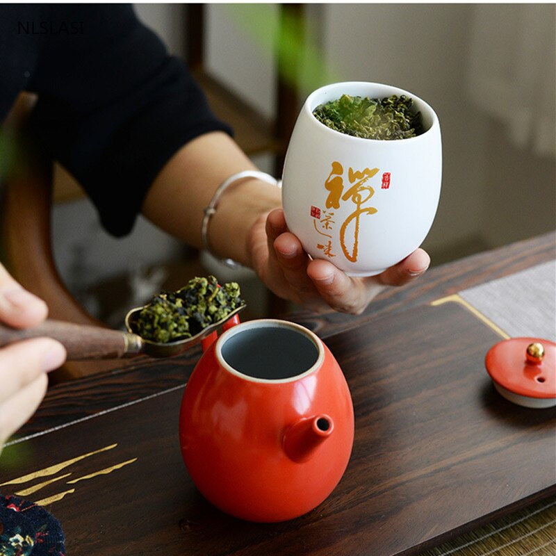 Ceramics tea jar Tieguanyin containers travel tea bag storage box Portable Sealed tea caddy spice organizer Candy storage tank