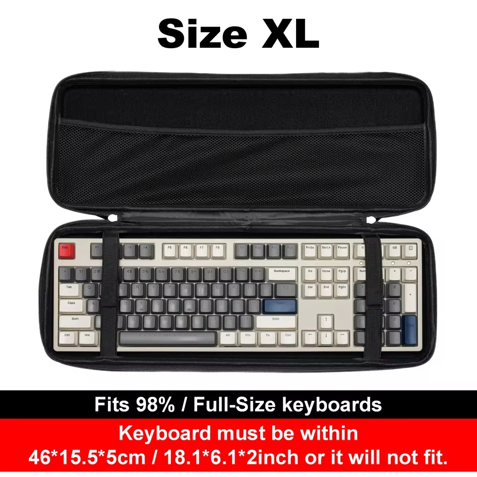 Nowa torba robić przechowywania klawiatury mechanicznej 2025, odporna na kurz i wodę, twarda obudowa EVA, pasuje robić klawiatur 61/68/75% TKL/pełnowymiarowych.: W kolorze khaki