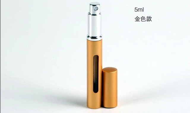 1 pcs 5 ml Mini Draagbare Reizen Navulbare Parfum Verstuiver Fles Parfum fles Spray Scent Pomp Case Lege Cosmetische Containers: gold