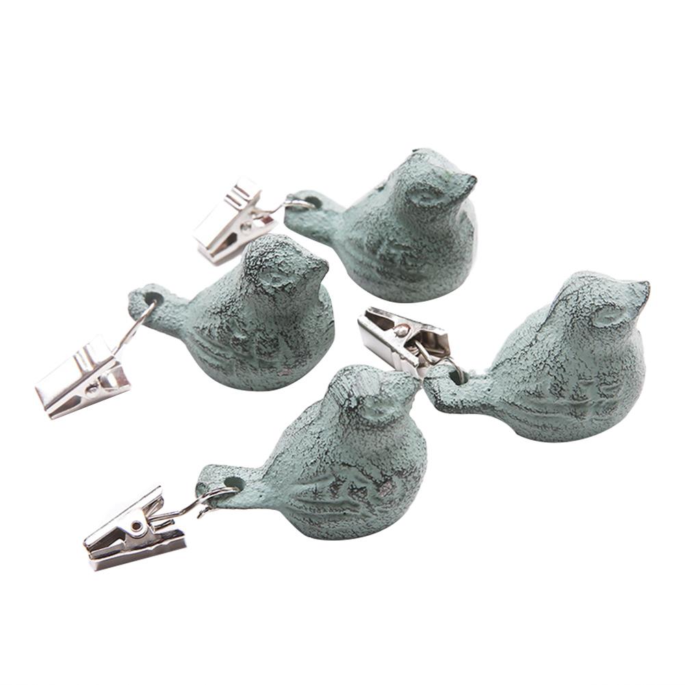 4PCS Bird Picnic Cast Iron Pendant Tablecloth Weight Windproof Clip Outdoor Picnic Blanket Sinker Outdoor Garden Party Picnic: Green