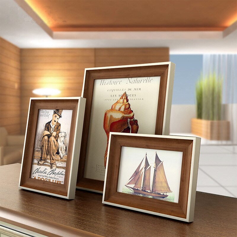 Nordic Style Photo Frame on Desktop 6/7/8/10 Inch Picture Frame For Home Decor Family Baby Photos Album marcos para fotos moldur