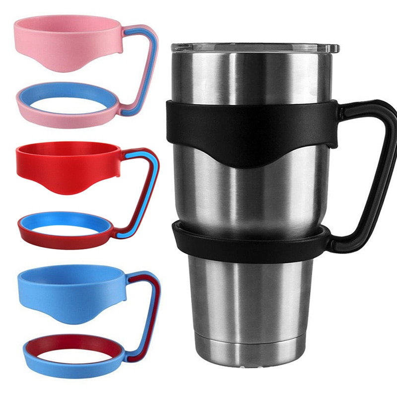 Handtag för 30 oz tumbler rambler bil mugghållare kaffe vatten te flaskor tillbehör bärbar isolerad plast drinkware