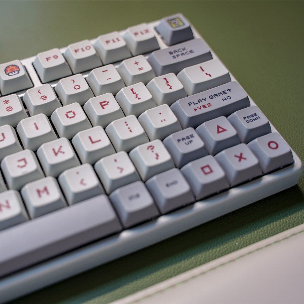 XDA keycaps Red White Machine PBT Sublimation Key-cap Daptation GH60 GK61 GK64 96 Mechanical Keyboard 104 key Caps