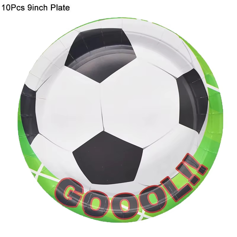 Voetbal Verjaardag Wegwerpservies Voetbal Papieren Borden Kopjes Servetten Tafelkleed Banner Sport Voetbal Thema Feestdecoratie: Bordeaux