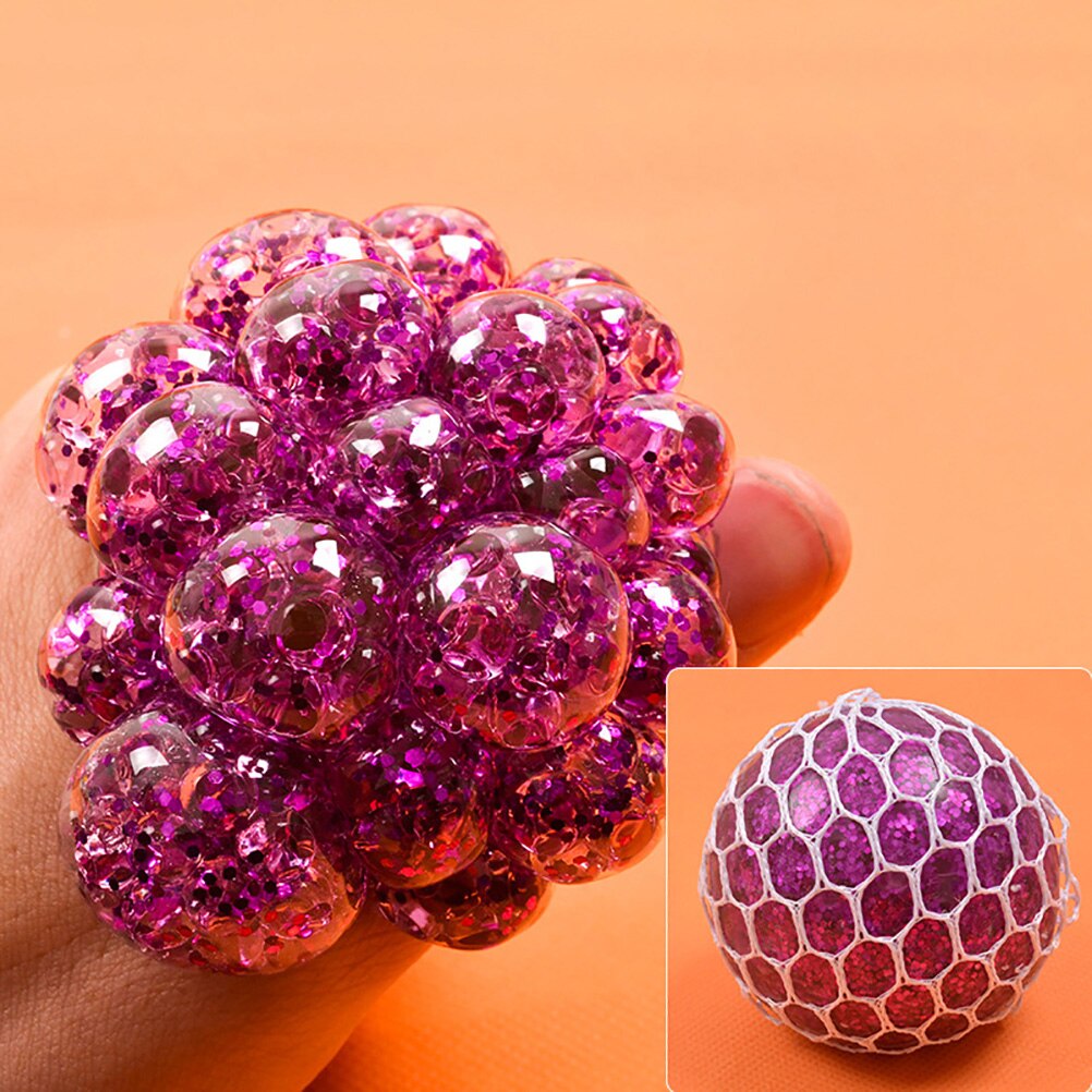 Mesh Squishy Balls Stress Relief Squeeze Grape Balls Relieve Pressure Balls Hand Toy: 5