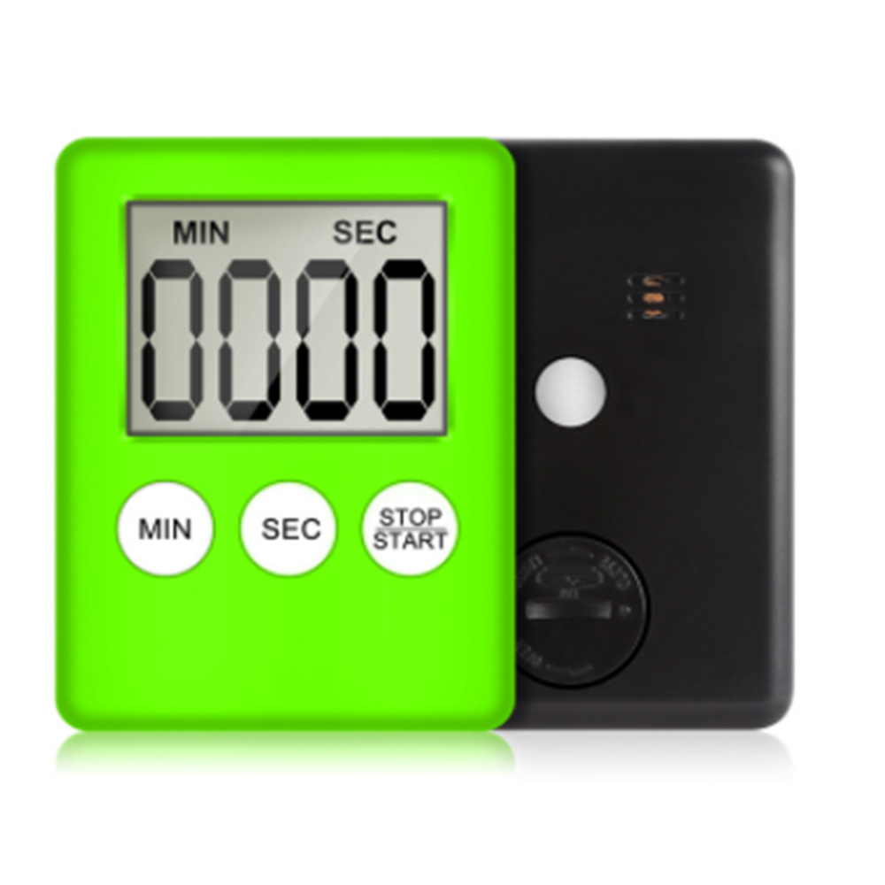 ​Ultra-thin Digital Kitchen Timer With Magnetic Rear LCD Display Can Display Minute Countdown Reminder Accessories: green