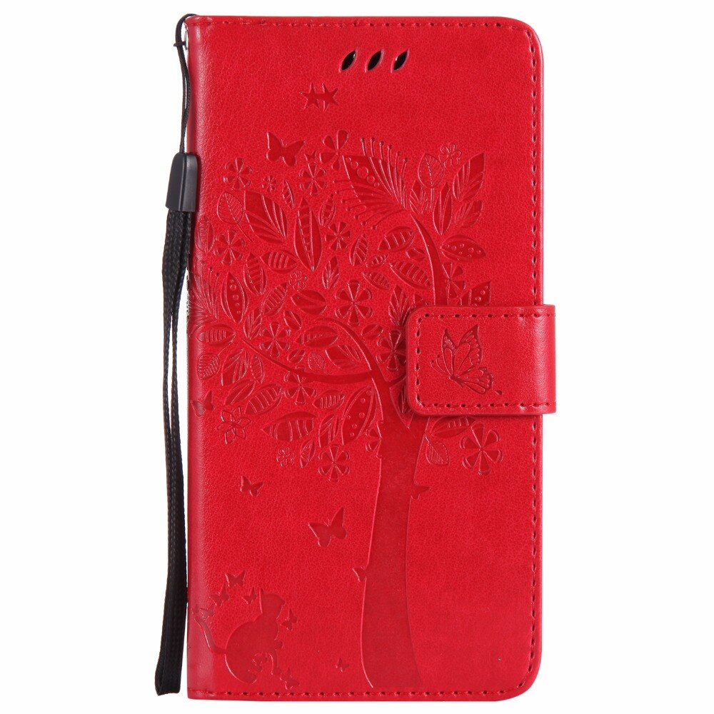 Funda abatible con soporte de superior de PU con vista para tp-link Neffos C7 Lite C5 plus p1 c9 c9a: Neffos C5 plus / Rojo