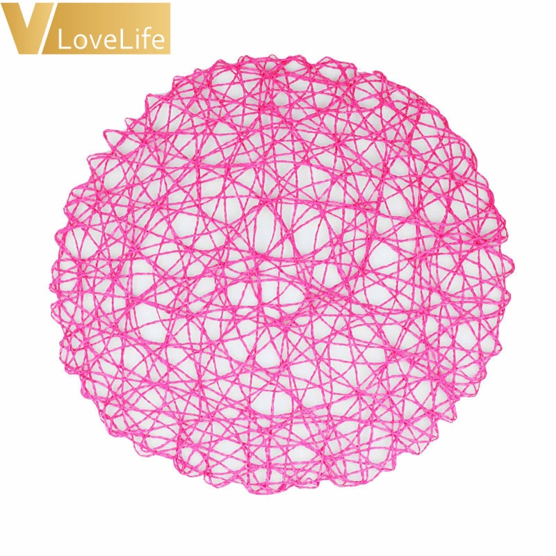 6 stk papirreb mesh rundt bord dækkeservietter hjemmekøkken jule børn gør-det-selv dekorationspuder 38*38cm borddekoration