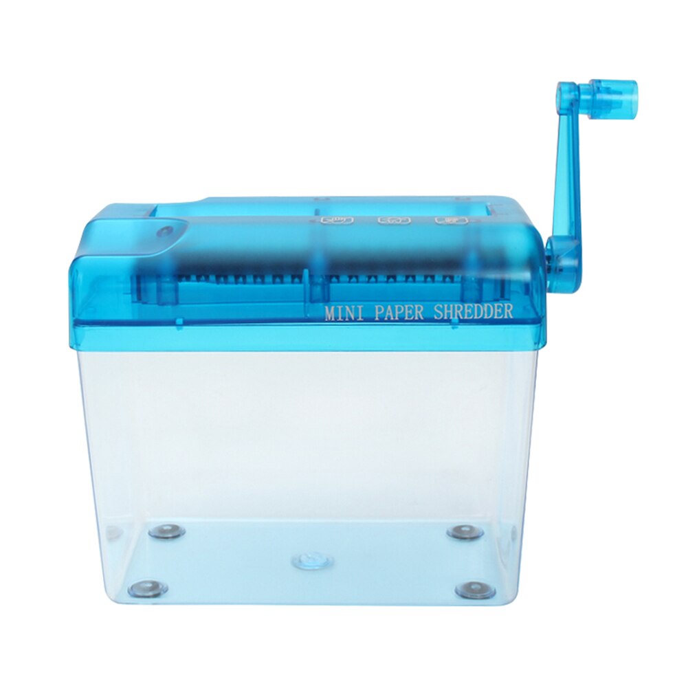 Mini Blue Shredder A6Manual Crusher Destroyers Paper Documents Cutting Machine for Home Office Desktop JHP-Best