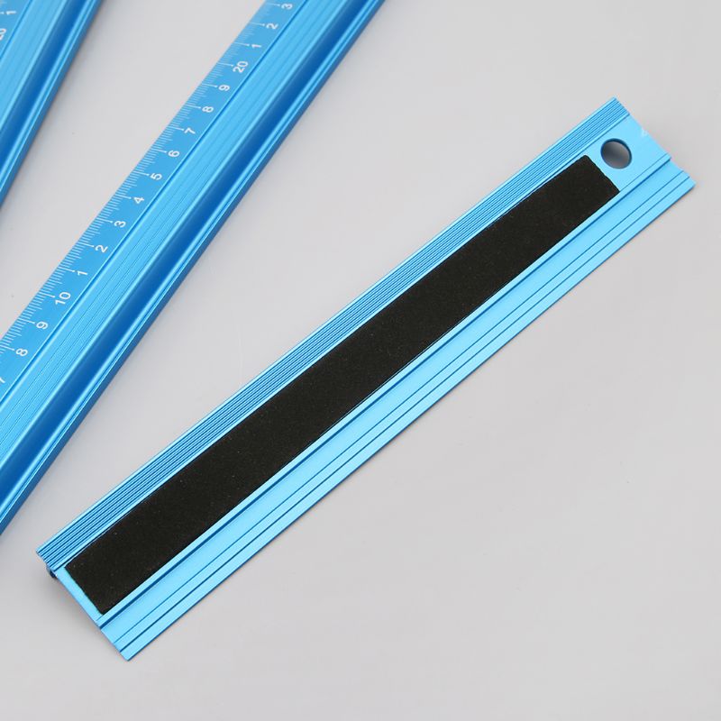 20/30/45cm Blue Aluminum Alloy Straight Ruler Protective Scale Measuring Engineers Drawing Tool Rulers 3 Sizes