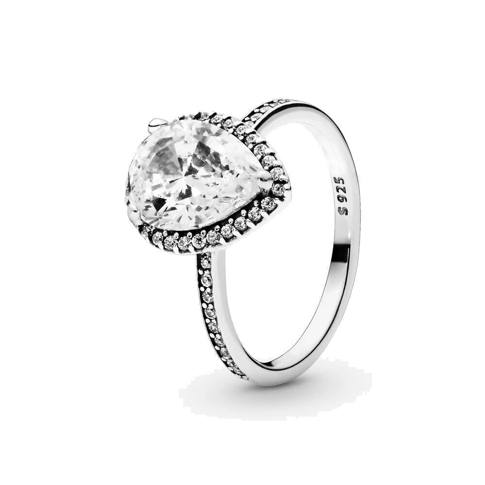 XNMY – bague en argent Sterling S925 avec grand cœur pour femme, anneau de fiançailles luxueux en Zircon, bijoux de fête, de couple: 6