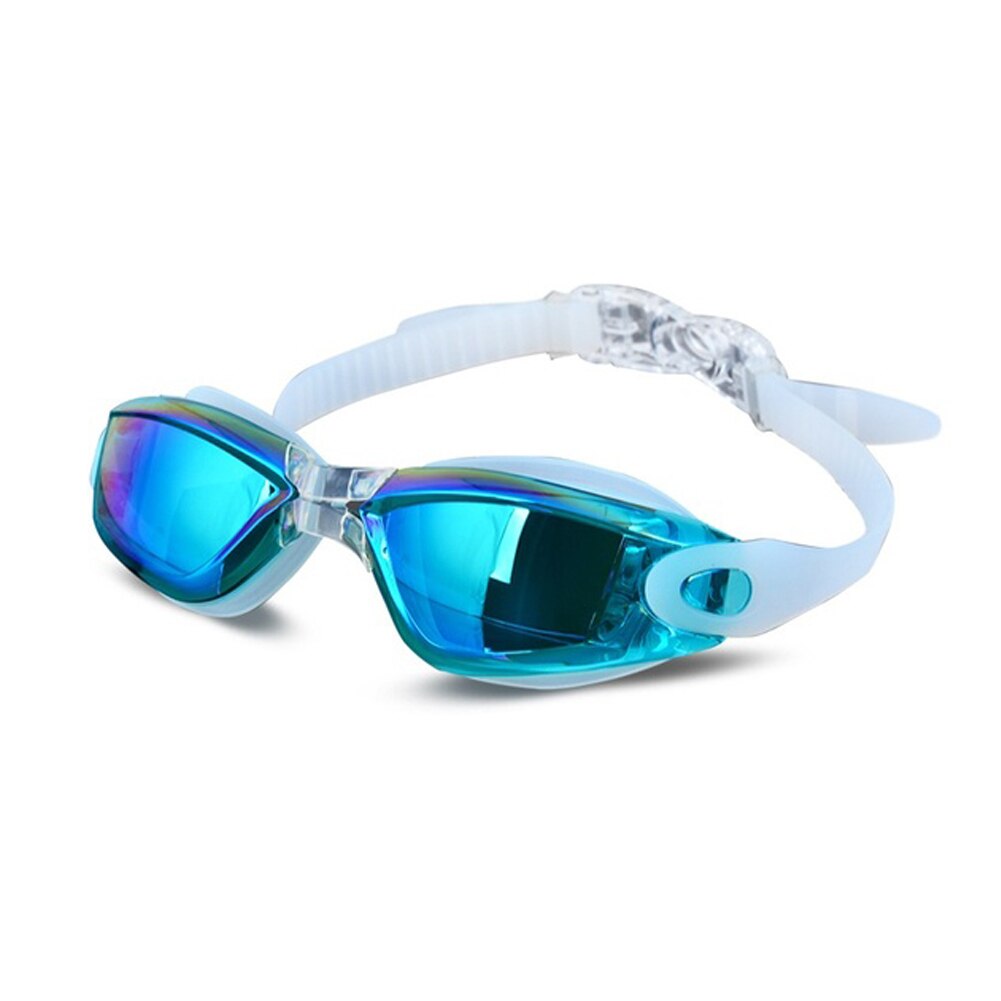 Galvanisering uv vandtæt anti-tåge badetøj briller svømning dykning vandbriller gafas justerbare svømmebriller kvinder mænd: Blå