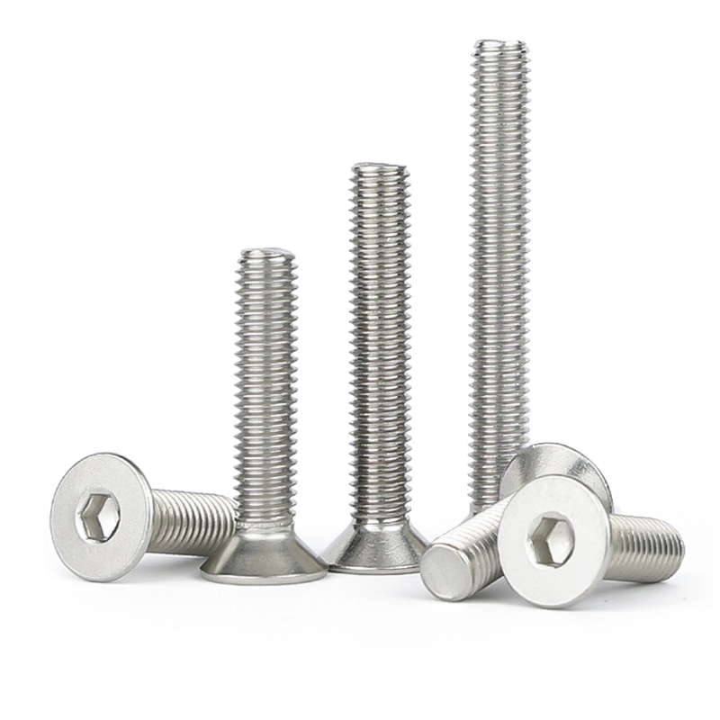 1/4-20 UNC 1/4-20 rosca de tornillo estadounidense 304 A2-70 tornillo hexagonal de acero inoxidable tornillo de cabeza avellanada plana 5/8 "1-1/4" Etc.