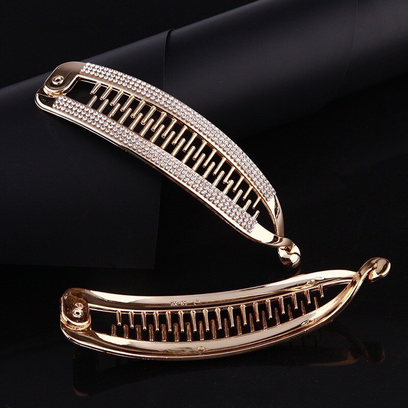 Lange Haaraccessoires Haarspeldjes Elegante Banana Clips Rhinestone Paardenstaart Haarspelden Haar Clip Klem Voor Vrouwen