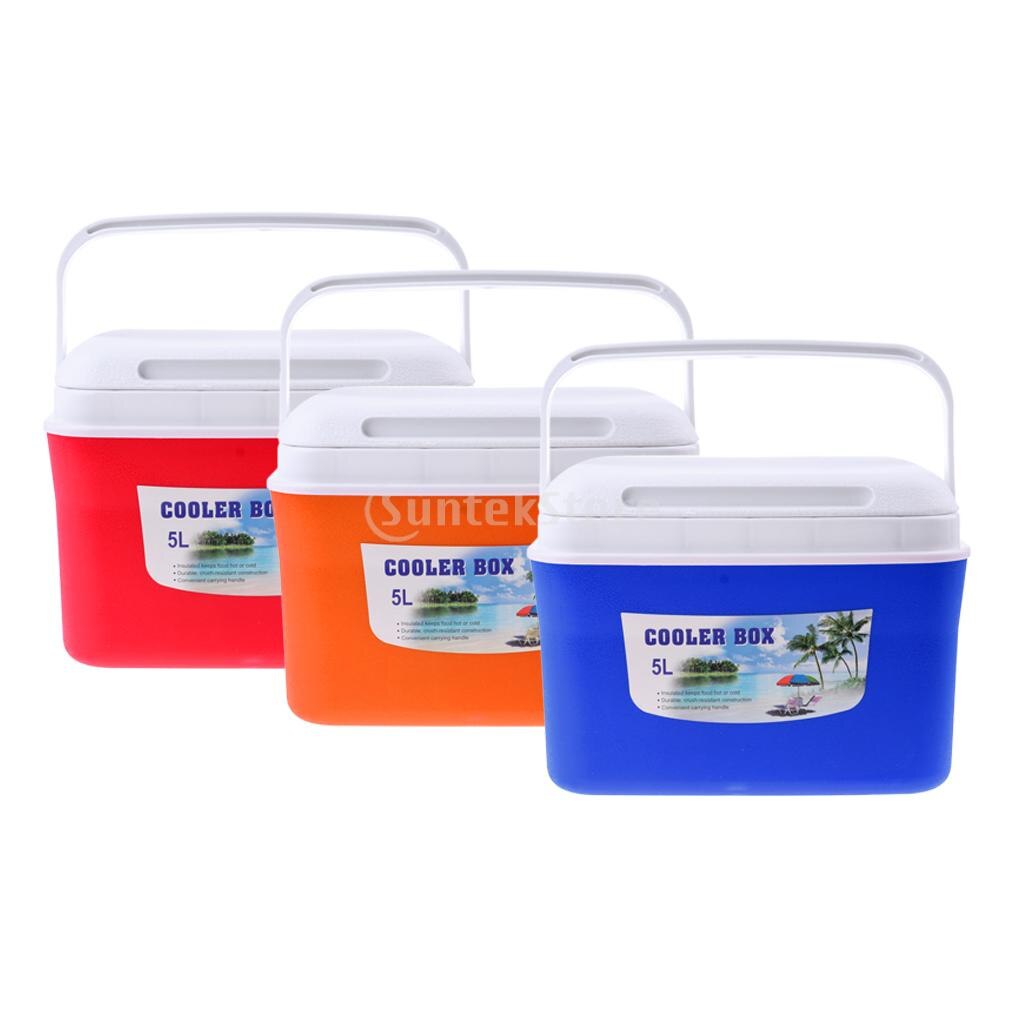 Camping Outdoor Picknick Dranken Voedsel Koelbox Auto Ijs Emmer Met Handvat 5L/13L Oranje/Rood/Blauw