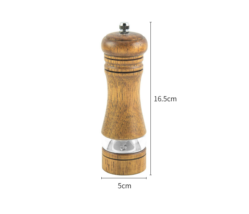 5" 8" 10" Salt and Pepper Grinder, Solid Wood Spice Pepper Mill with Strong Adjustable Ceramic Grinder Kitchen Cooking Tools: Wooden grinder
