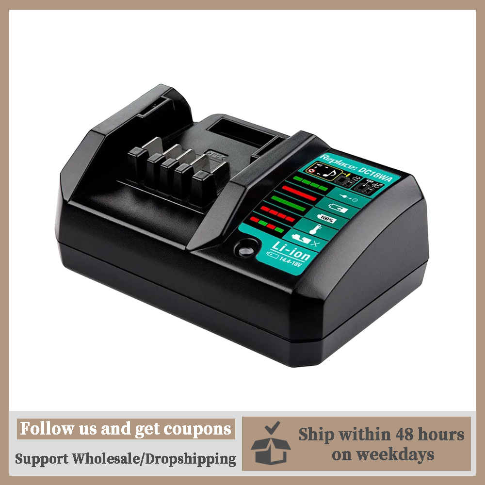 Cargador de batería de iones de litio DC18WA para Makita 14,4 V 18V BL1415G BL1413G BL1815G BL1820G BL1811G BL1813G batería de litio