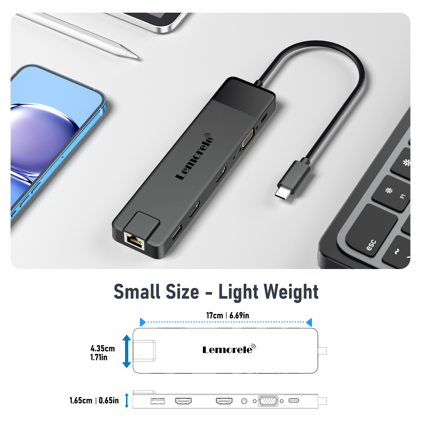 Koncentrator 4K USB USB C do podwójnej stacji dokującej HDMI VGA Gigabit Adapter USB 3.0 VGA Czytniki kart SD do laptopów z systemem Windows