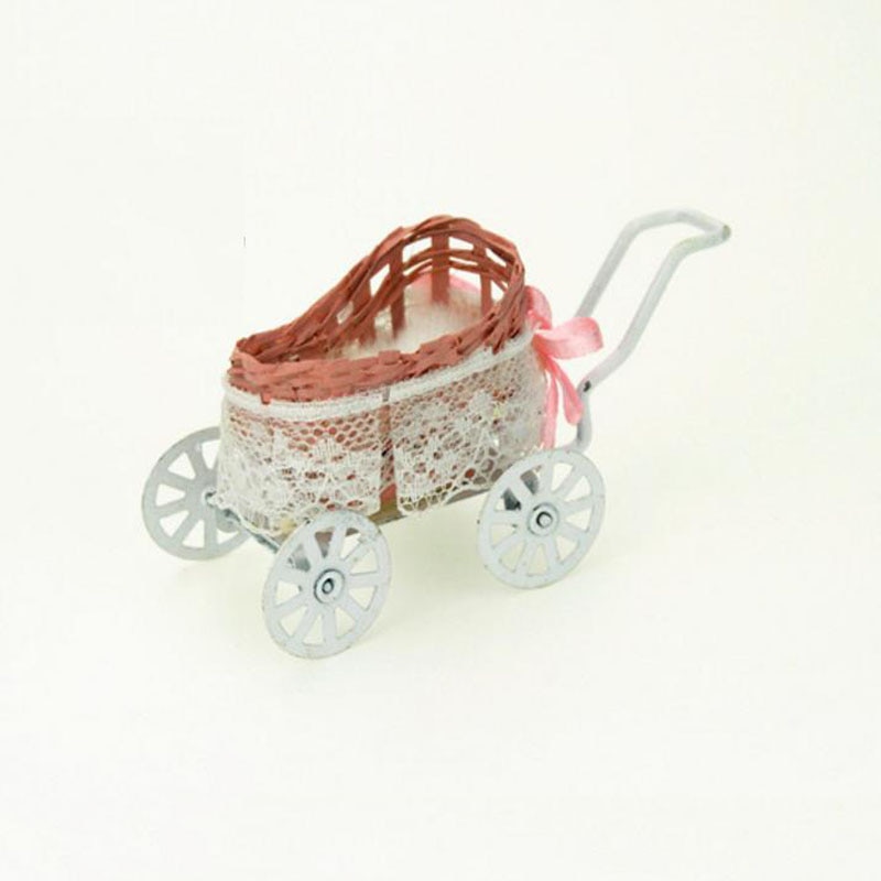 1pcs cute Doll house decor Miniature Accessories Baby carriage Model Doll House Accessories toys