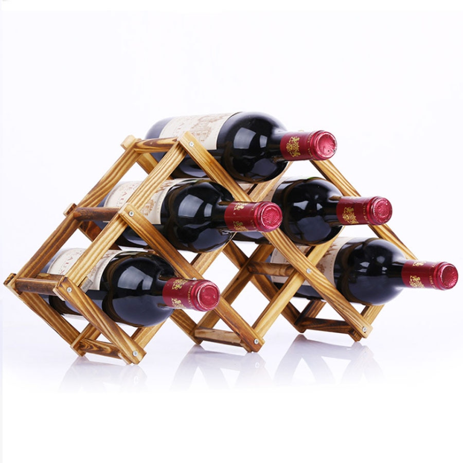 Houten Rode Wijn Rack Decoratieve Planken Houder Bar Display Folding Hout Wijnrek Alcohol Drinken Fles Houders