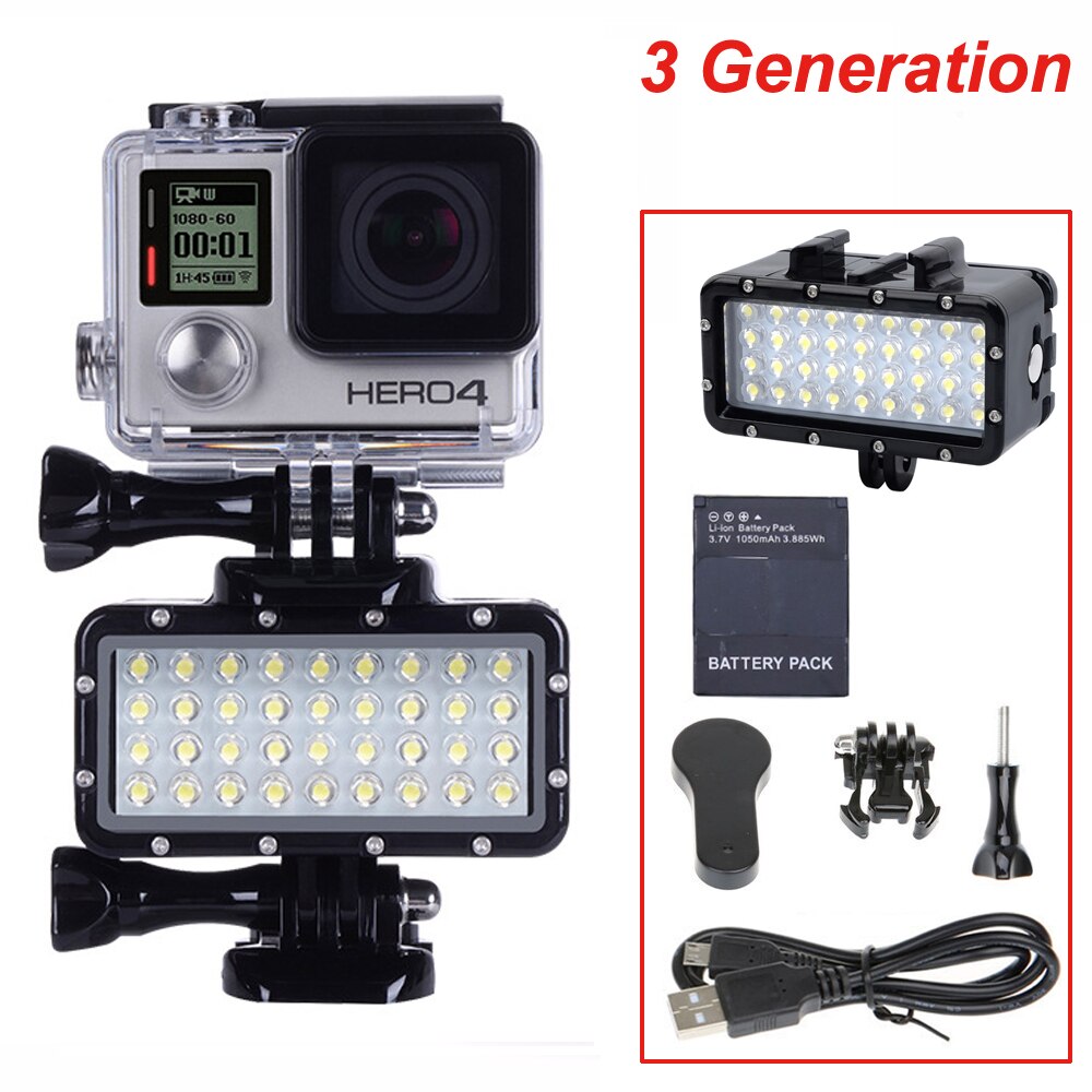 Duiken Led Flash Light Onderwater Video Lamp Voor Gopro Hero 8 7 6 Hero 5 4 4S 3 Voor xiaomi Yi 4K Sjcam SJ4000 SJ6 Mijia Eken H9