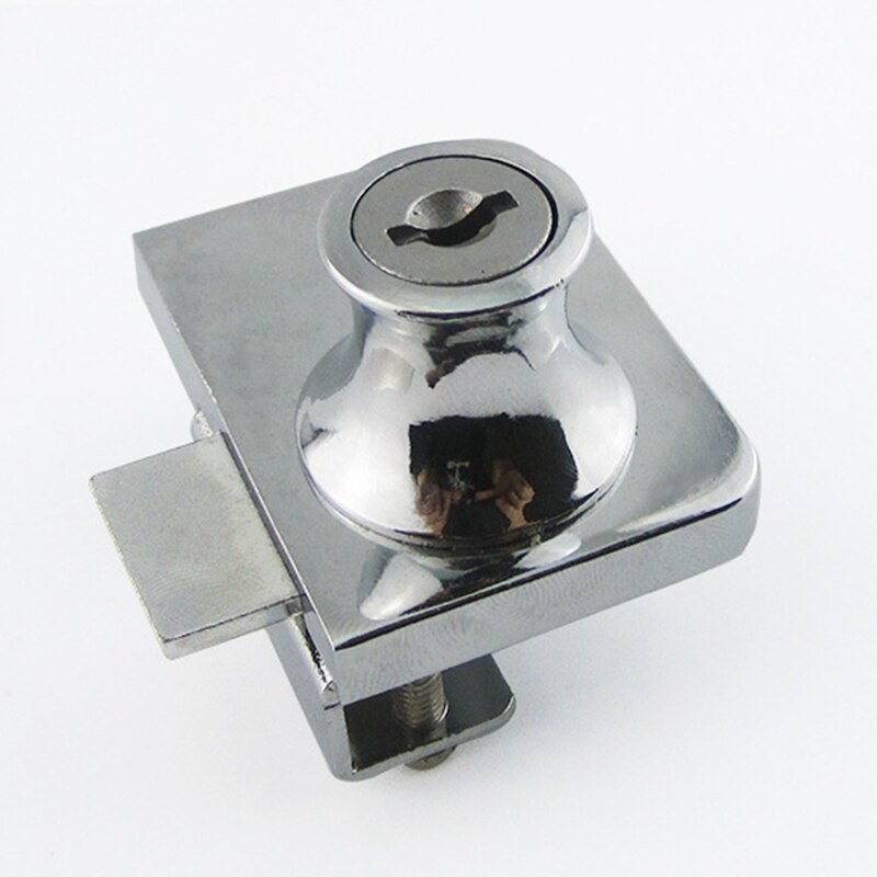Double Glass Lock Zinc Alloy Showcase Push Glass Cabinet Door Cylinder Sliding Push Locks For Furniture Hardware