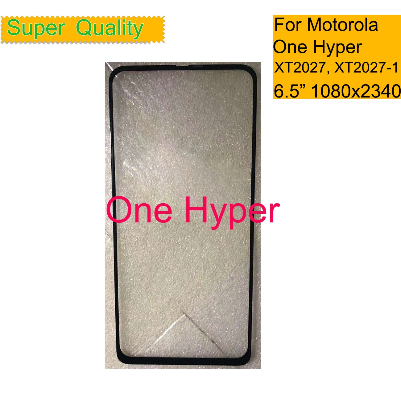 6,5 "para Motorola Moto One Hyper XT2027 XT2027-1 Panel de pantalla táctil frontal exterior One hyperscreen reemplazo de lentes de vidrio