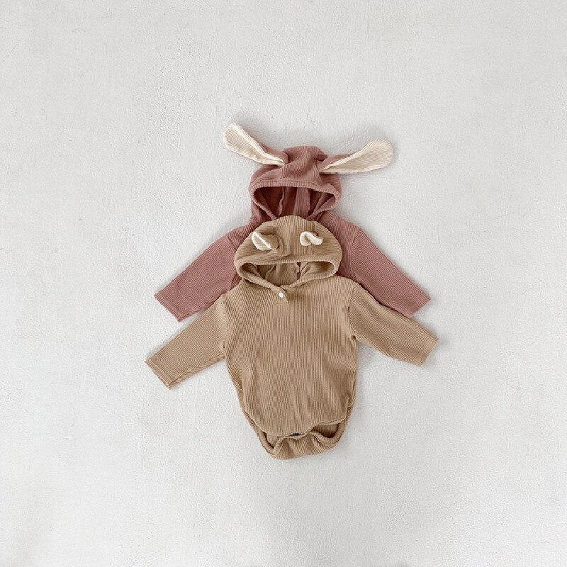 Neugeborene Mädchen Kleidung Kaninchen Ohren Baby Strampler Strick Kleinkind Junge Kleidung Mädchen Strampler Langarm Baby Gesamt Oberbekleidung Herbst