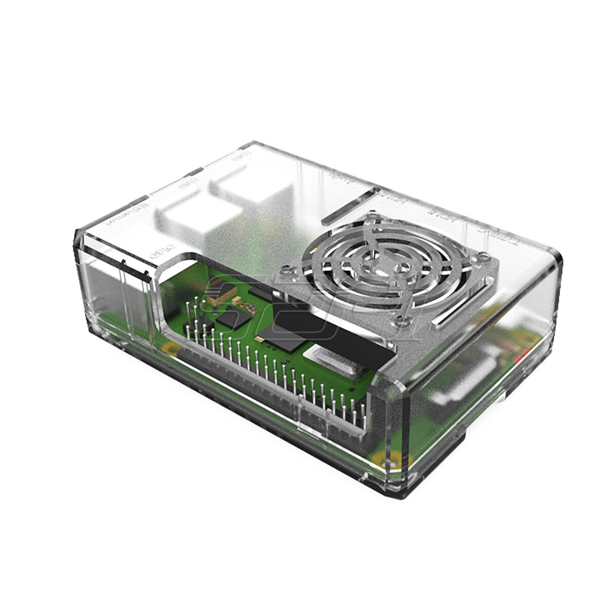 52Pi ABS Black / Transparent Clear Case Enclosure Shell Cover for Raspberry Pi 4 with Cooling Fan Heatsinks for Raspberry Pi 4B
