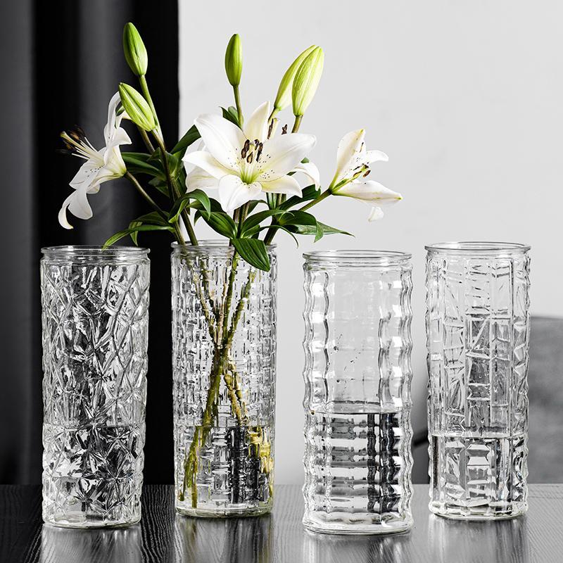 Vase Extra Large en verre, bambou, Rose, lys, décoration pour la maison, Arrangement de fleurs, pour le salon