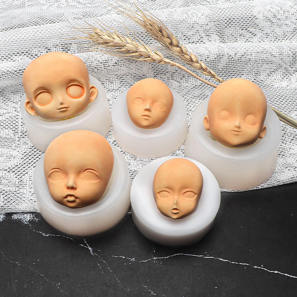 3D Baby Face Silicone Molds Q Version Clay Head Sculpey Doll Modification Accessories DIY Proportional Face Making Tools