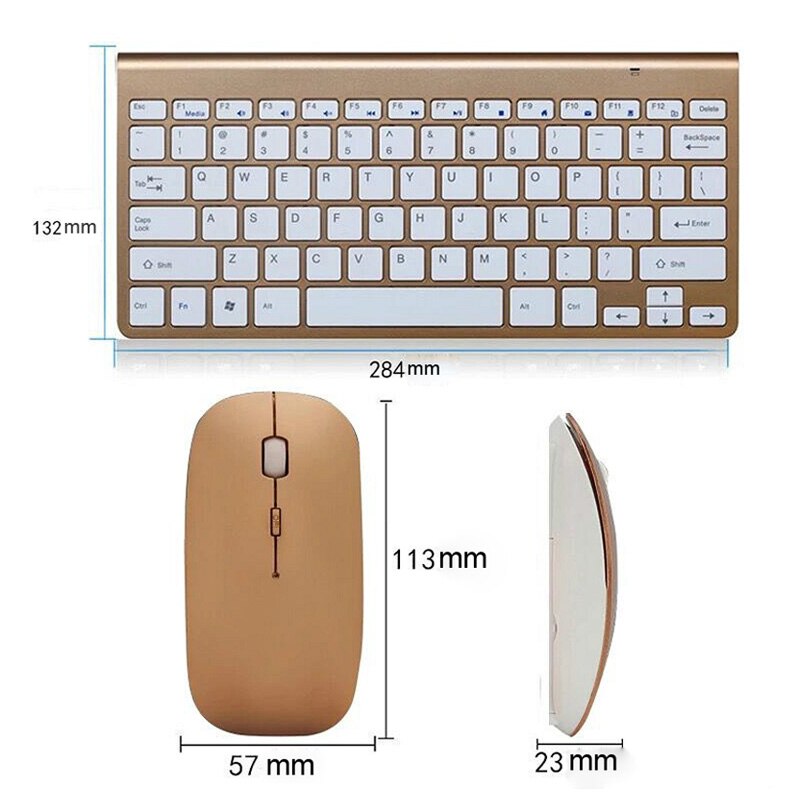2,4G kabellos Tastatur und Maus Mini Multimedia Tastatur Maus Combo einstellen Für Notizbuch Laptop Mac Schreibtisch PC TV Büro
