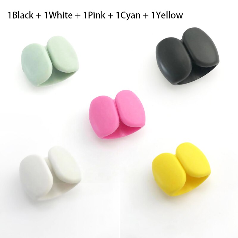 Cable Organizer Data Cable Storage Buckle Protection Rope Card Power Entanglement Headphone Cable collection: 5PCS Mix Color