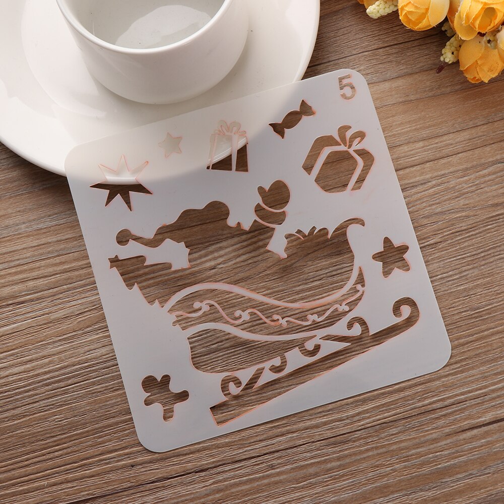 Plantillas de capas huecas para manualidades de Navidad, para pintura en pared, estampado, sello, grabador de relieve decorativo para tarjetas de papel, plantilla de flores