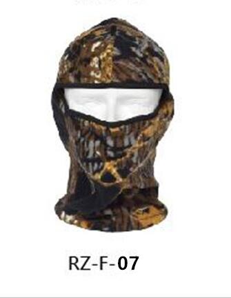, pasamontañas de cuello polar térmico de camuflaje, máscaras cálidas para deportes al aire libre, gorra de ciclismo a prueba de viento, máscara facial completa para esquí de invierno: RZ F  07