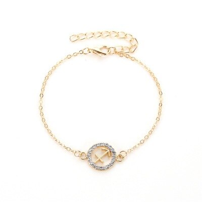 Wrap Armband Twaalf Sterrenbeelden Armband Gouden Weegschaal Schorpioen Maagd Vrouwen Stijl Wrap Armband Sieraden: N