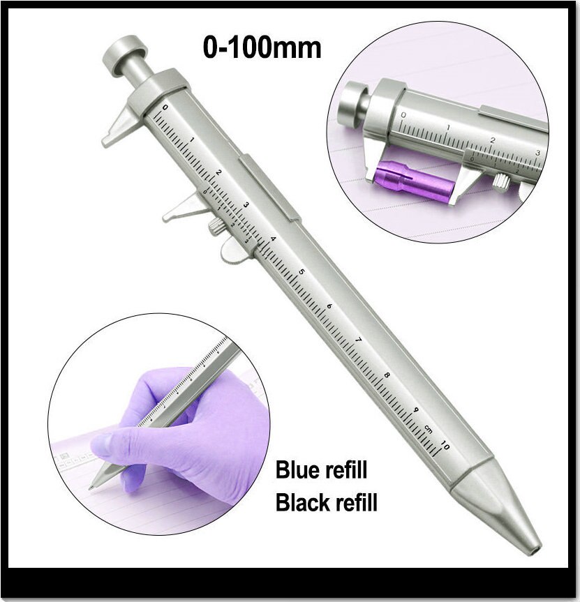 Multifunction 0.5mm Gel Ink Pen Vernier Caliper Roller Ball Pen Stationery Ball-Point 6 colors