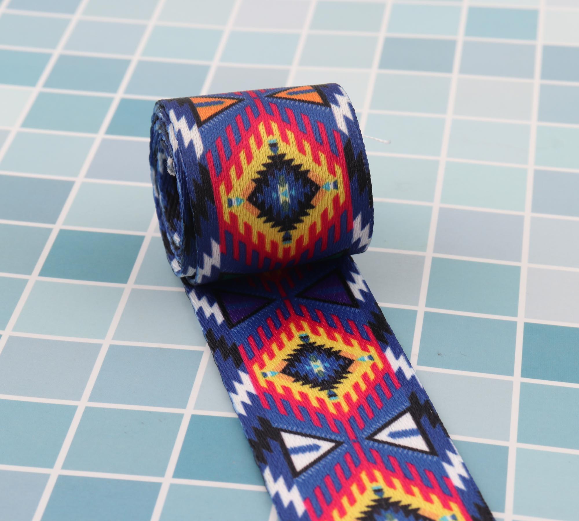 2" Colorful Webbing With Letter Pattern Ribbon Polyester Cotton Canvas Webbing Belt Strap Garments Ribbon for DIY