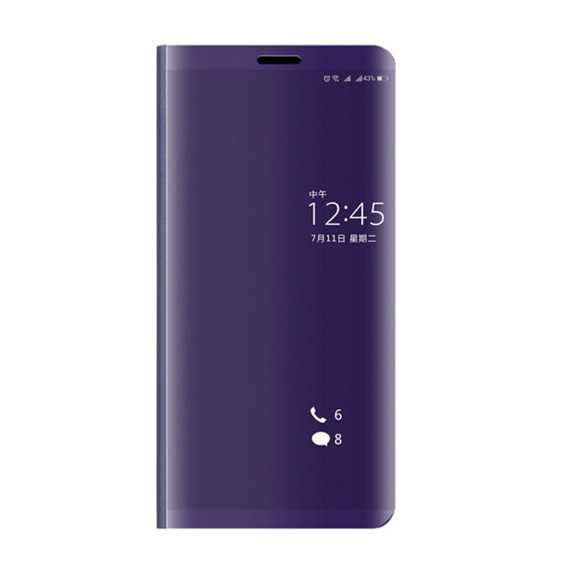 Mirror Phone Case For xaiomi redmi note 8t Smart view Flip Stand cover on xiomi redmi note 8 pro case redmi 8a 8 T note8t coque: redmi note 8 pro / purple