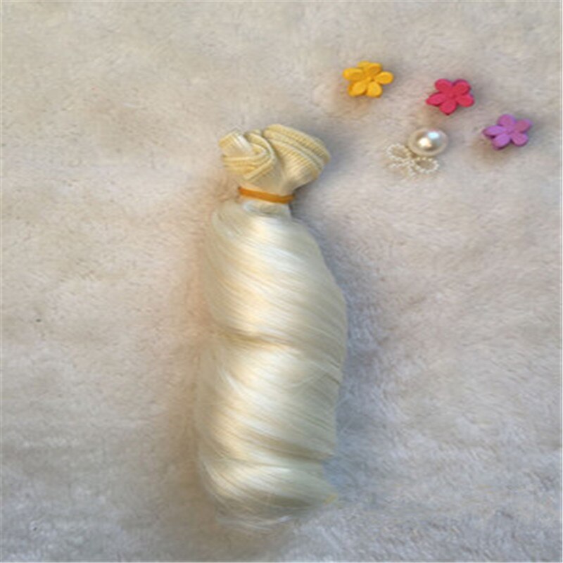 15*100cm Extension Doll Wigs Hair Toy Natural Color Curly Doll Hair for Dolls Wigs Accessories Handmade Clothing Doll Wigs: B