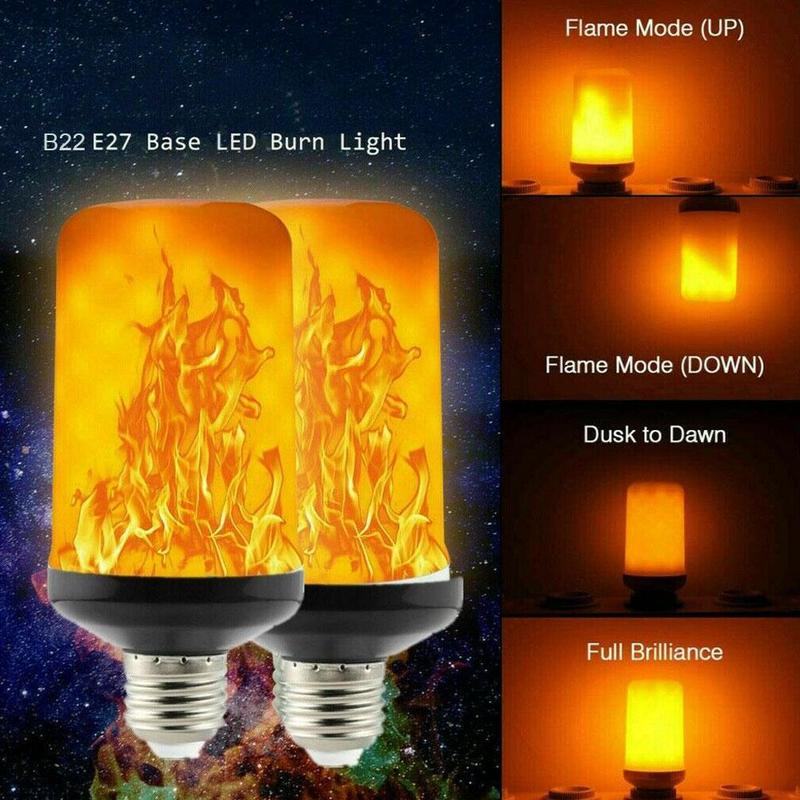 Lámparas LED creativas E27 B22 para césped, luces decorativas de pared para exteriores y jardín, antorcha de llama dinámica de simulación, bombillas de fuego
