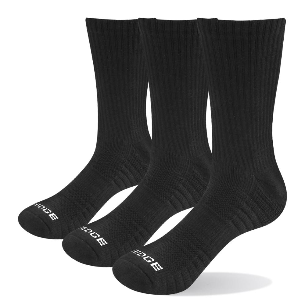 YUEDGE 3 pairs of socks men's black socks white socks formal cotton socks brand breathable work casual socks: 1901BK / XL(Men 9.5-12.5 US)