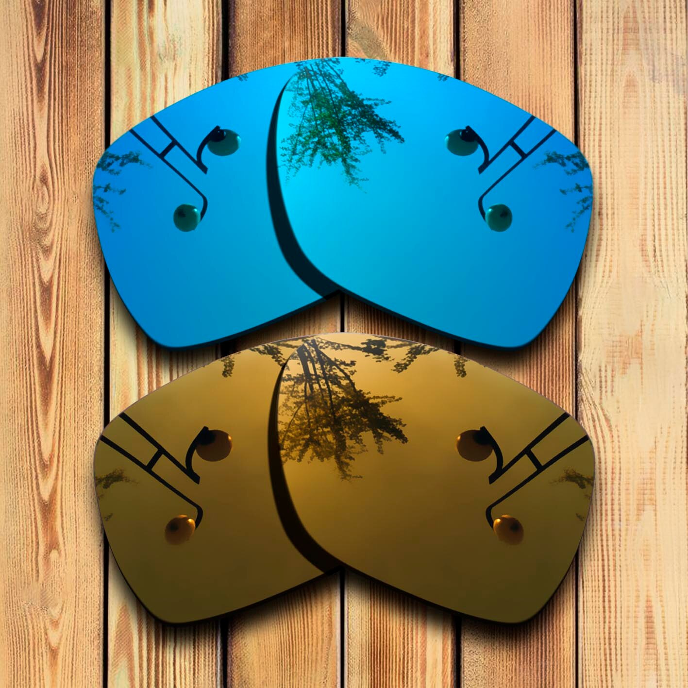 100% Precies Gesneden Gepolariseerde Vervanging Lenzen Voor Spy Optic Cyrus Zonnebril Blauw Mirrored Coating Kleur Keuzes: Blue-Copper Mirrored