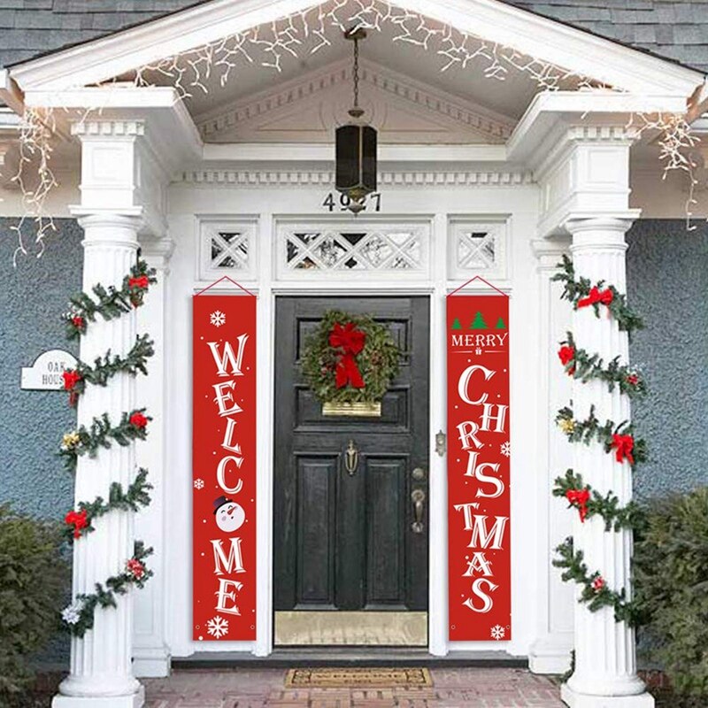Vrolijk Kerst Banner Kerst Veranda Haard Muur Tekenen Vlag Voor Kerstversiering Outdoor Indoor Voor Home Party