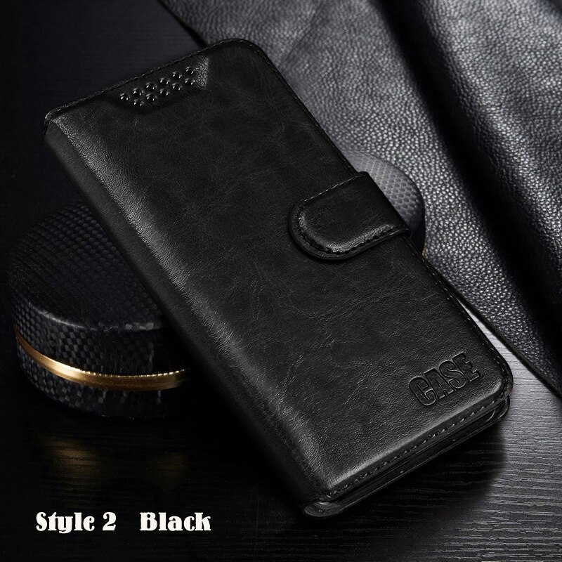 Per Huawei copertura della Cassa Y6p 6.3 ''retro cassa del cuoio di vibrazione Per Huawei Cassa del telefono Y6p Sottile Fundas Y 6p libro del raccoglitore + supporto di carta: Style 2 Black INI
