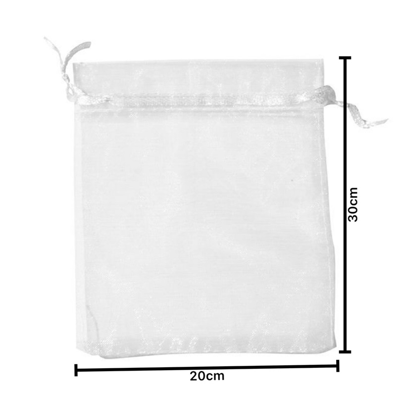 1-100Pcs Bundle Mouth Organza Drawstring Garden Bird Proof Net Fruit Protection Bag Mesh Packaging Bags Gardening Tools: L / PURPLE