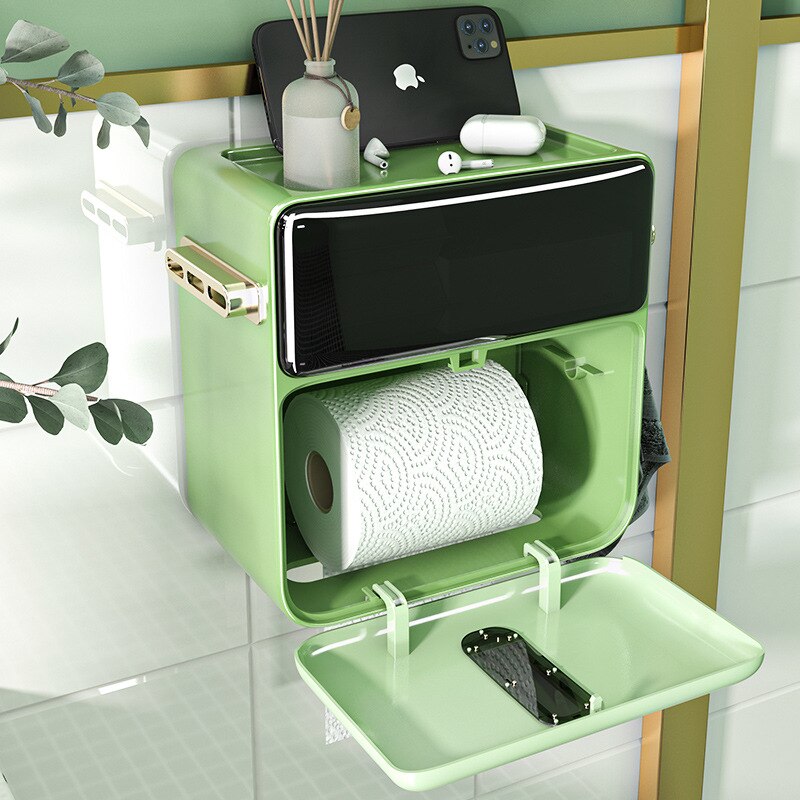 Wc Tissue Box Rack Huishouden Muur Gemonteerde Opslag Apparaat Badkamer Mobiele Houder Maandverband Doos Toiletrolhouder
