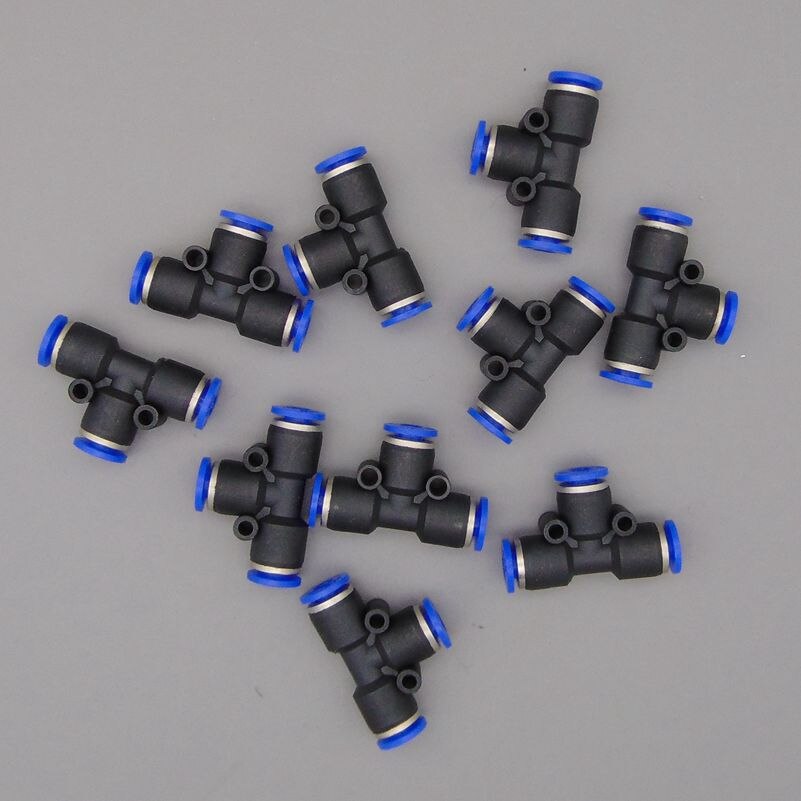 Lot De 6 Vannes à Bille Pneumatiques 6 Mm – Robinet Manuel En PBT Et Cuivre Nickelé, Contrôle Flux D'Air