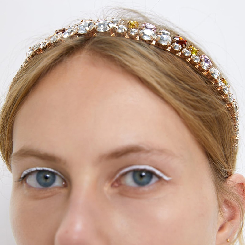 ZA di Moda di Lusso di Strass Fascia di Cristallo Pieno Hairband Copricapo Da Sposa Del Partito Delle Ragazze Delle Signore Accessori Per Capelli Solememo